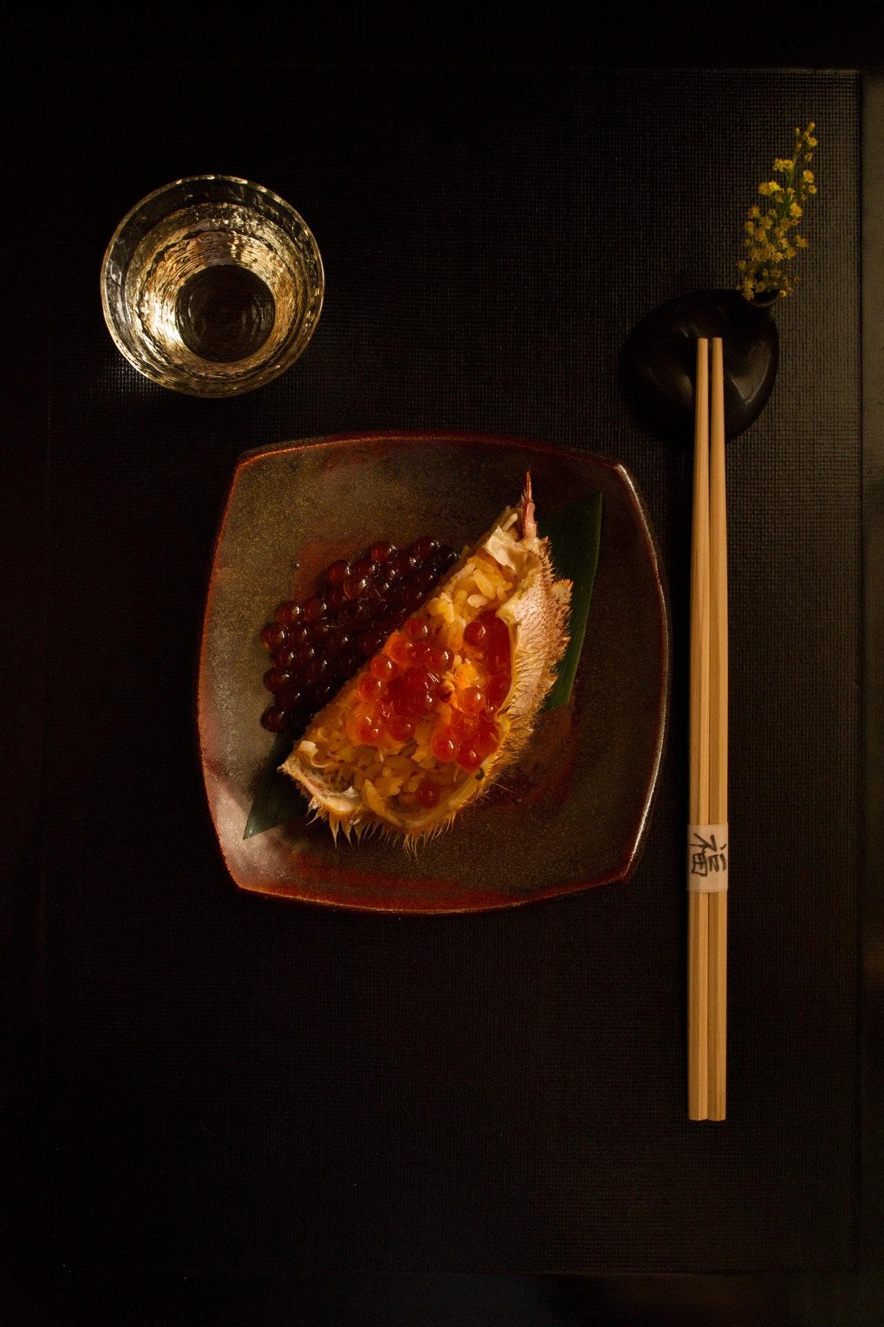 Hairy crab risotto with sea urchin and salmon roe at Sushi Ichi